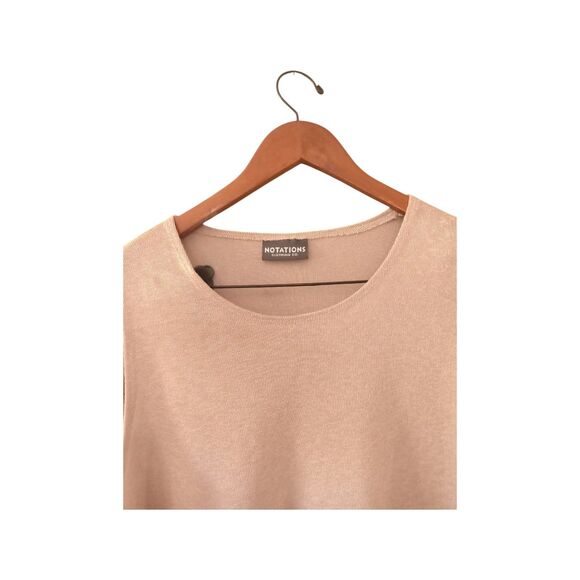 Notations Sleeveless Blouse Women’s Medium Beige Knit Casual Softcore Retro - Picture 7 of 7